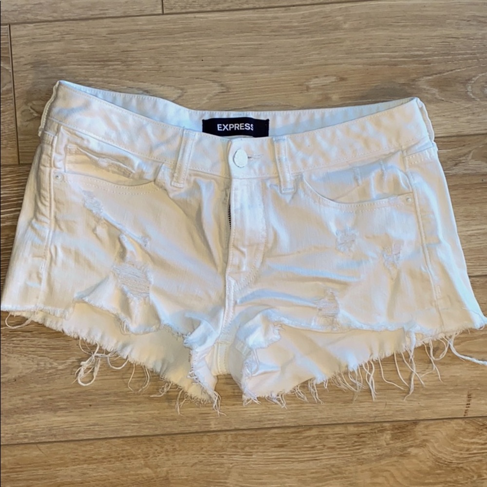 White Denim Cutoff Shorts